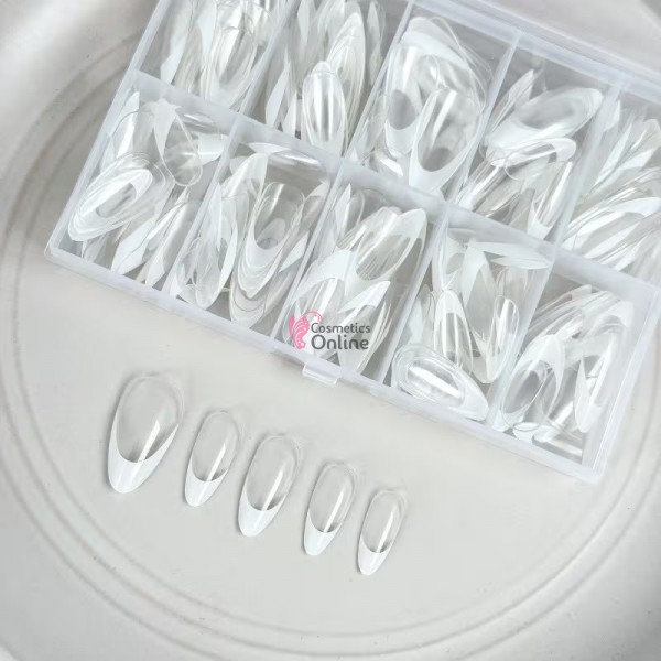 Tipsuri Diamond French Gel 120 bucati Transparente TPS34-10A French Alb